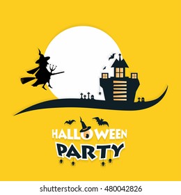 Halloween Ghost Party Invitation card background template. vector halloween illustration