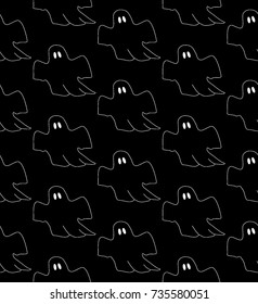 Halloween ghost pattern for background, design of cards, posters, bags.