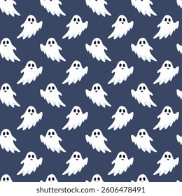Halloween ghost pattern background vector illustration
