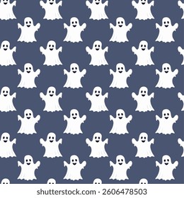 Halloween ghost pattern background vector illustration