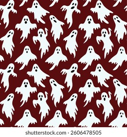 Halloween ghost pattern background vector illustration