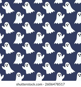 Halloween ghost pattern background vector illustration