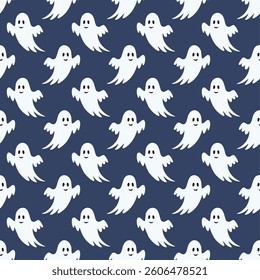 Halloween ghost pattern background vector illustration