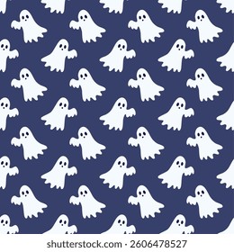Halloween ghost pattern background vector illustration
