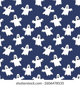 Halloween ghost pattern background vector illustration