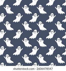Halloween ghost pattern background vector illustration