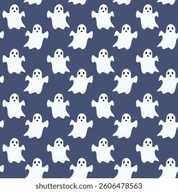 Halloween ghost pattern background vector illustration