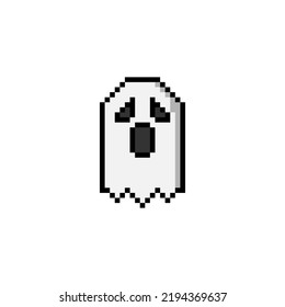 Halloween ghost pixel icon vector design