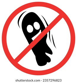 Halloween ghost. Prohibition of ghost. Forbidden pumpkin. The crossed ghost. Stop halloween. Vector illustration. Template for banner, poster, flyer, greeting card.