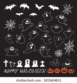 halloween ghost pumpikin handdrawing illust