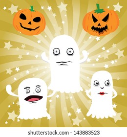 Halloween Ghost and Pumpkin