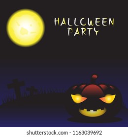 halloween ghost pumpkin full moon background
