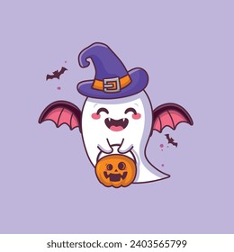halloween ghost pumpkin with hat
