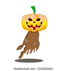 Halloween ghost pumpkin, vector art illustration.