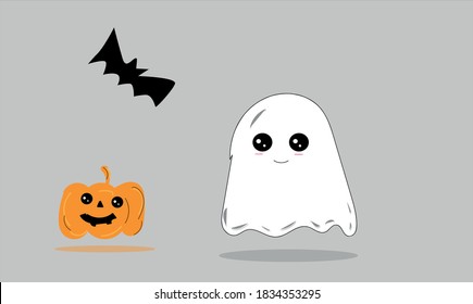 fantasma, bombeo y mini bate de halloween