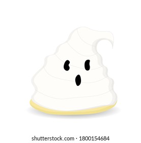 Halloween Ghost, Recipes FOR HALLOWEEN. DESSERTS. Isolated element. Vector illustration.