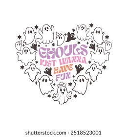 Halloween Ghost Retro Design t shirt