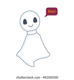 Halloween ghost saying boo illustration