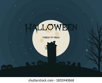 Halloween ghost scary background in october