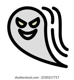 Fantasma de Halloween con cara de miedo - símbolo de icono de halloween plano