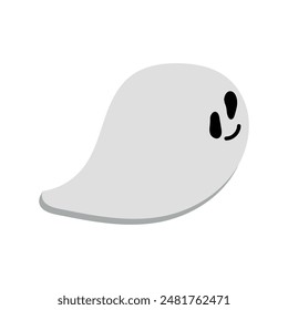 Halloween fantasma miedo monstruo otoño vacaciones espeluznante espíritu fantasma volador icono con lindo espeluznante feliz y divertida caras póster o Ilustración vectorial de Anuncio