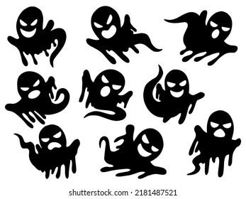 Halloween Ghost Scary Set Illustration