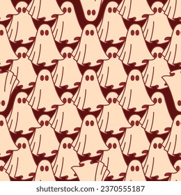 Halloween Ghost Seamless Pattern Illustration
