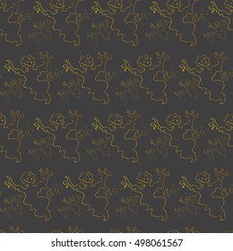 Halloween ghost seamless pattern. Ghost, stars and moon.