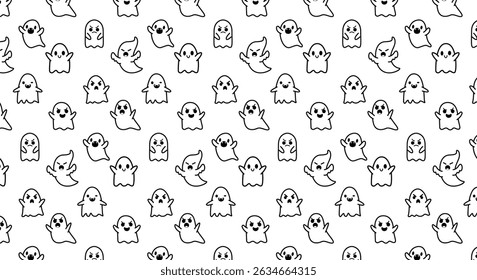 halloween ghost seamless pattern vector design template