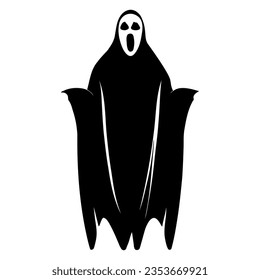 Halloween ghost silhouette. cartoon vector illustration