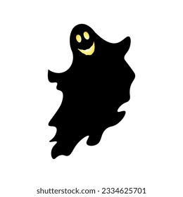 Halloween ghost silhouette illustration, lighting eyes