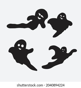 Silhouettes fantasma de Halloween. Diseño creativo.