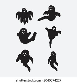 Halloween ghost silhouettes. Creative design.
