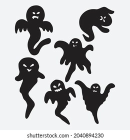 Silhouettes fantasma de Halloween. Diseño creativo.