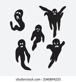 Halloween ghost silhouettes. Creative design.
