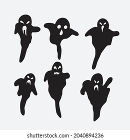 Halloween ghost silhouettes. Creative design.
