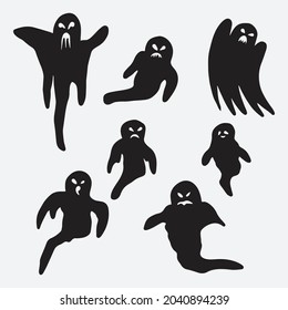 Halloween ghost silhouettes. Creative design.
