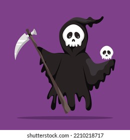 Halloween Ghost Skeleton Character Illustration