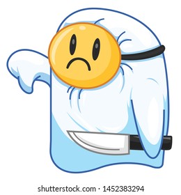 Halloween ghost. A smiling ghost. Vector illustration in a cartoon style, isolated on white background. 