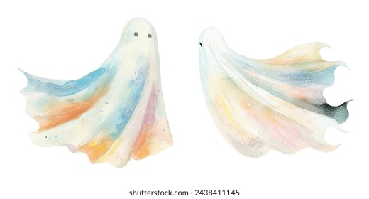 Halloween Geist Geist Aquarell Vektor-Illustration