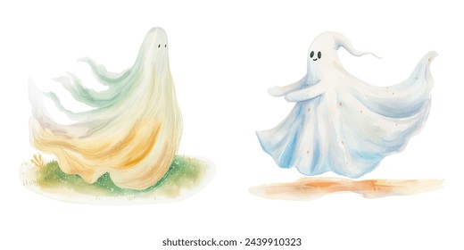 Halloween Geist Geist Aquarell Vektor-Illustration 