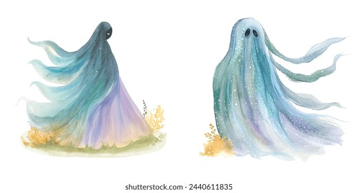 Halloween Geist Geist Aquarell Vektor-Illustration 