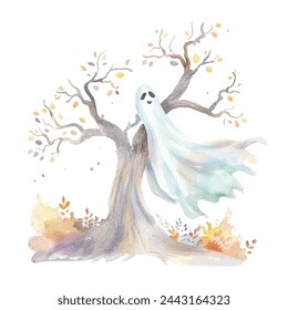 Halloween Geist Geist Aquarell Vektor-Illustration 