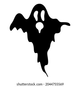 Halloween ghost. Spooky character Vector illustration isolated on white background