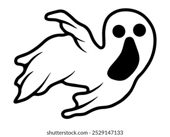 Halloween Ghost Spooky Outline Illustration