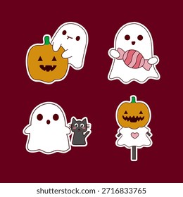 Halloween ghost stickers and Halloween ornaments