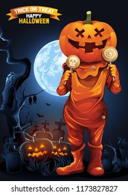 Halloween, Ghost, treat or trick, Vector illustration, Vertical Poster, you can place relevant content on the area, show good color RGB COLOR MODE.