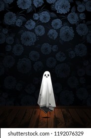 Halloween, Ghost, treat or trick, Vector illustration, Vertical Poster, you can place relevant content on the area.
