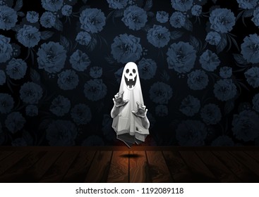 Halloween, Ghost, treat or trick, Vector illustration,  horizontal Poster, you can place relevant content on the area.