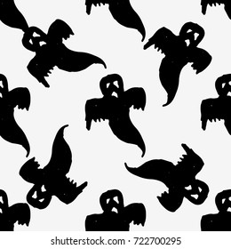 Halloween ghost. trick or treat. Flat vector stock illustration. seamless pattern